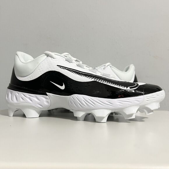 Nike Alpha Huarache Elite 4 Low MCS “White Black” Men Sz 11.5-12 Baseball Cleats - Picture 1 of 9
